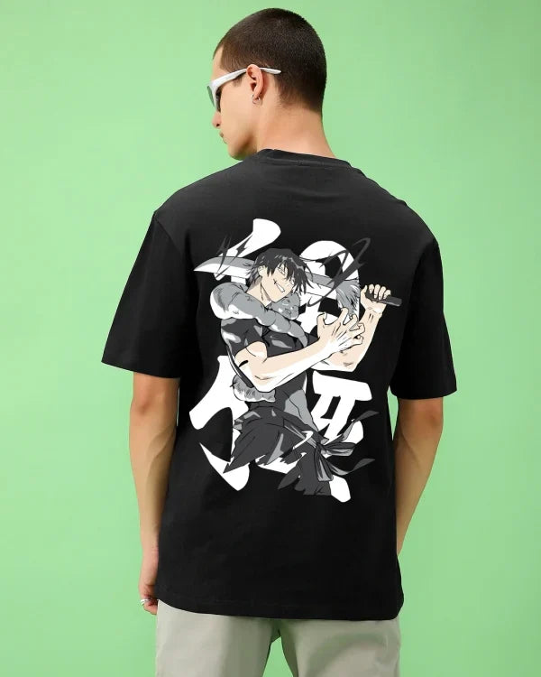 Men’s Black Toji Graphic Printed Over-sized T-shirt